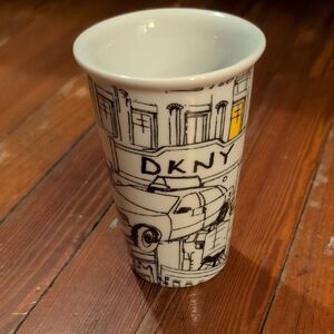 DKNY Lenox City Taxi Porcelain Travel Mug with Yellow Accents